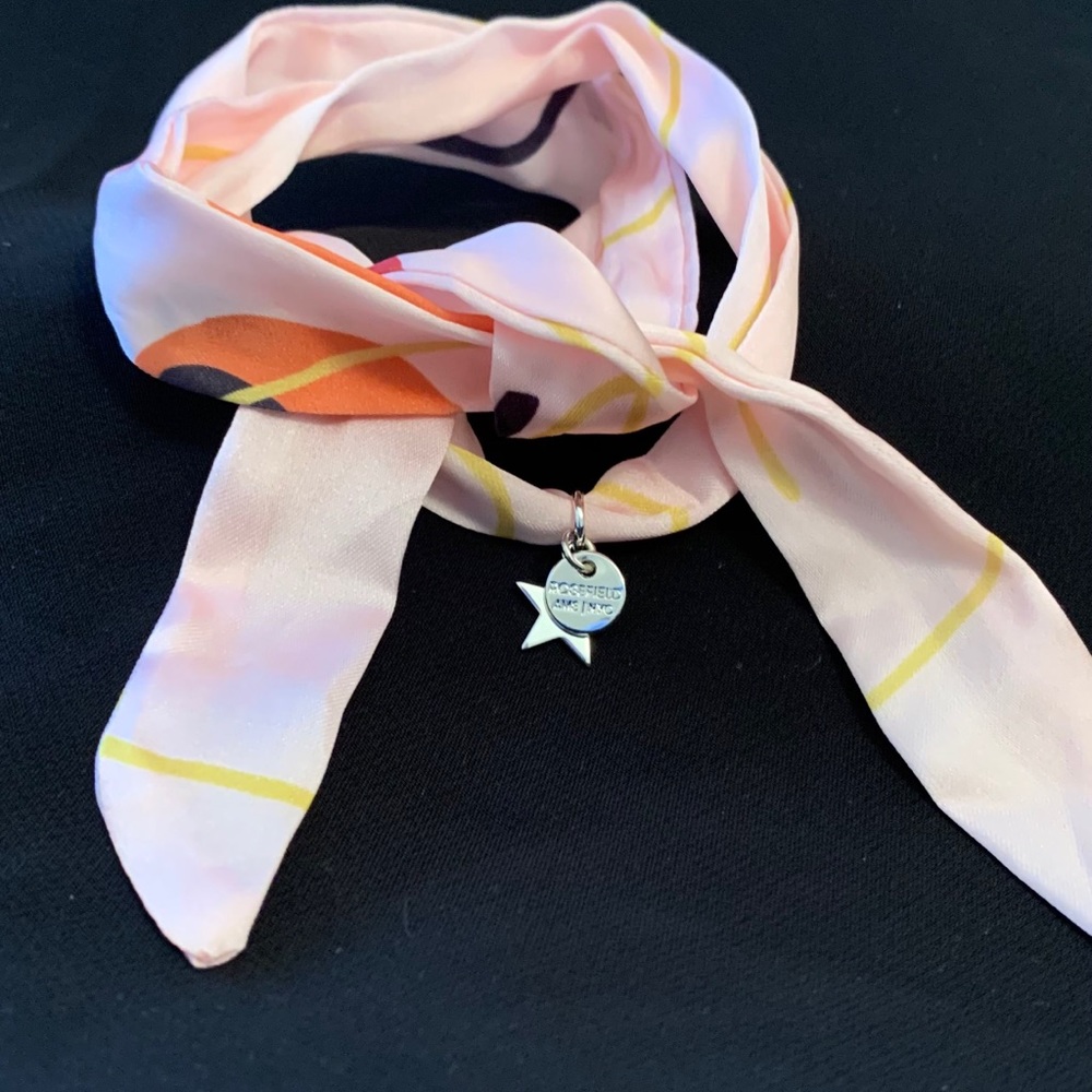 Rosefield NYC silk wrist scarf with charms